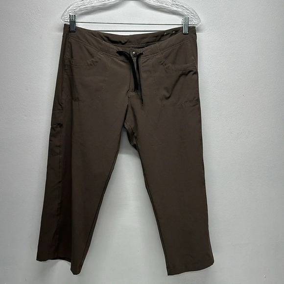 Patagonia Pants All Out Capilene Low Tide Cropped Straight Leg Brown Womens 8 - Picture 1 of 11